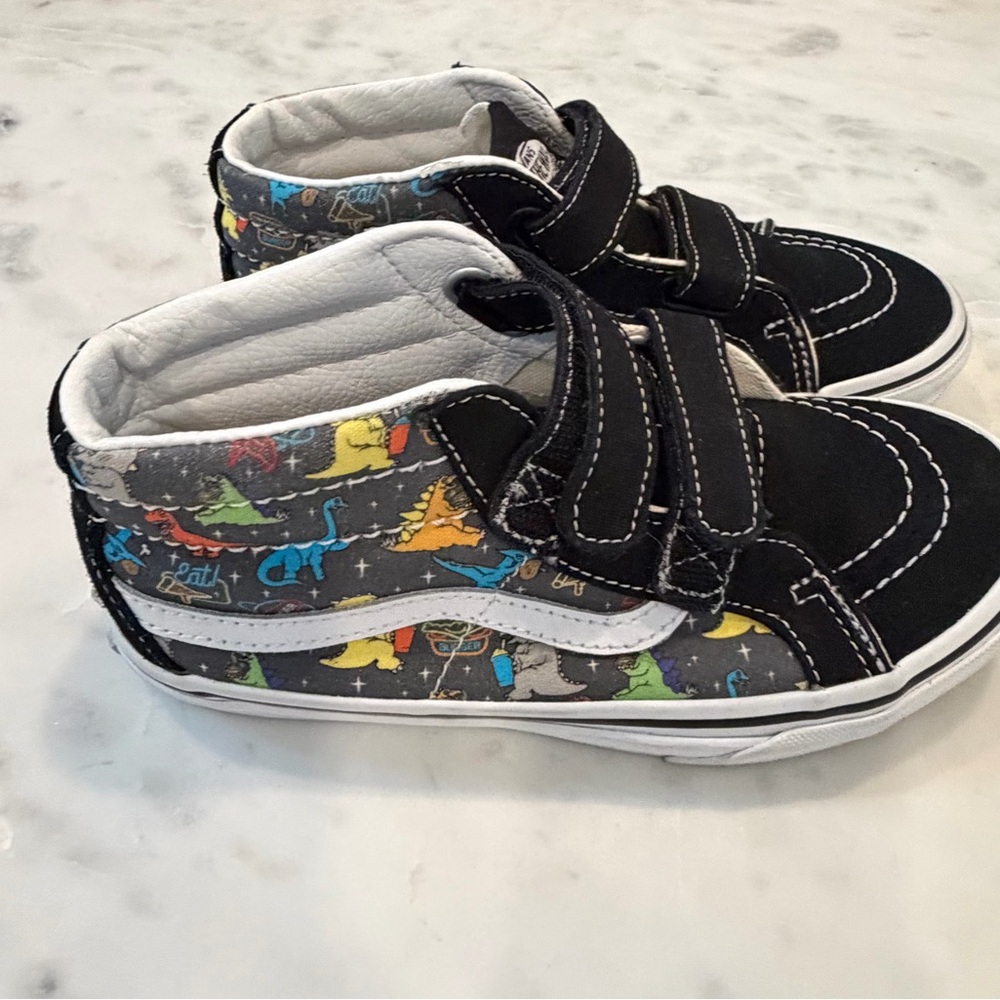 Vans Kids Dinosaur Print - High-Top Sneakers  Size: 2.5Y US Kids - Picture 3 of 7